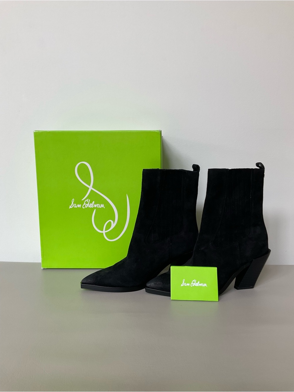 Sam Edelman, NWBox, Black, Leather, Heeled Boots